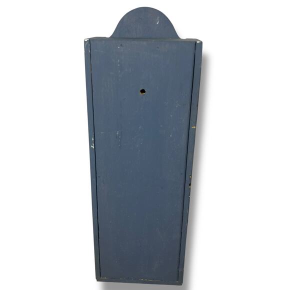 VTG Hand Painted Wood Tole Folk Art Sliding Lid Candle Match Box PA Dutch Style - Picture 8 of 16